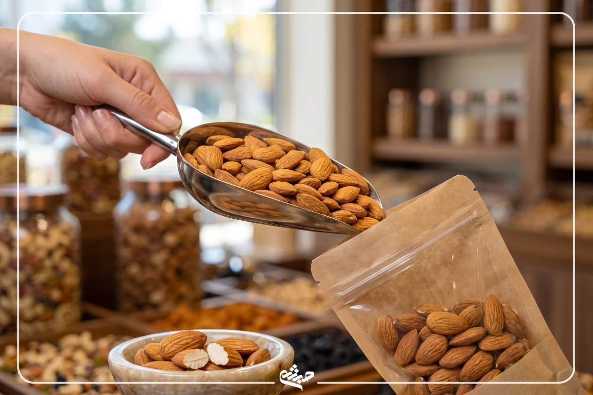 خرید بادام درختی خام آذر از فروشگاه حبشی