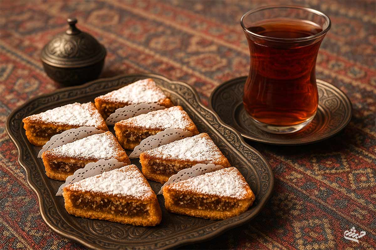 شیرینی تارت کره و گردو